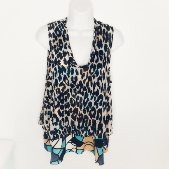 2 for $10 🛍️ Tracy Reese 100% Silk Animal/Geo Print Top P - Picture 2 of 7